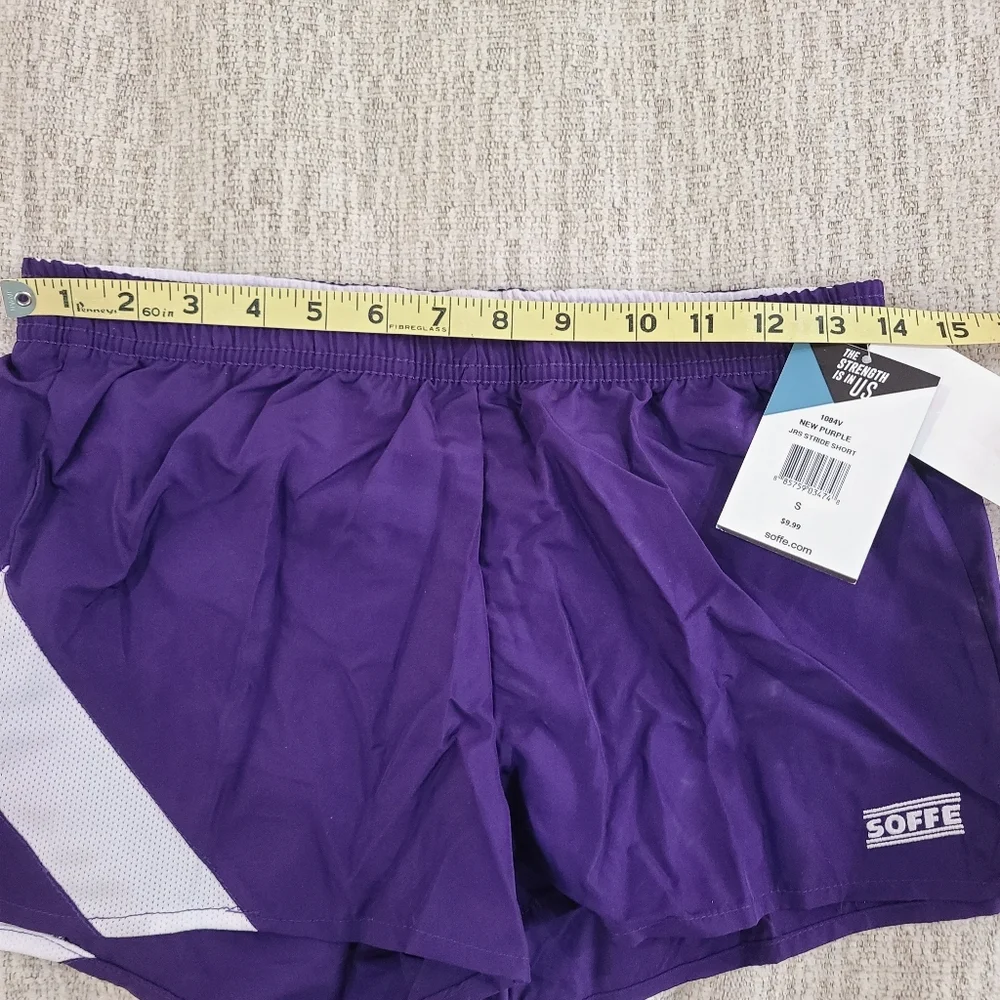 Soffe Athletic Shorts Purple and White Lightweight Design